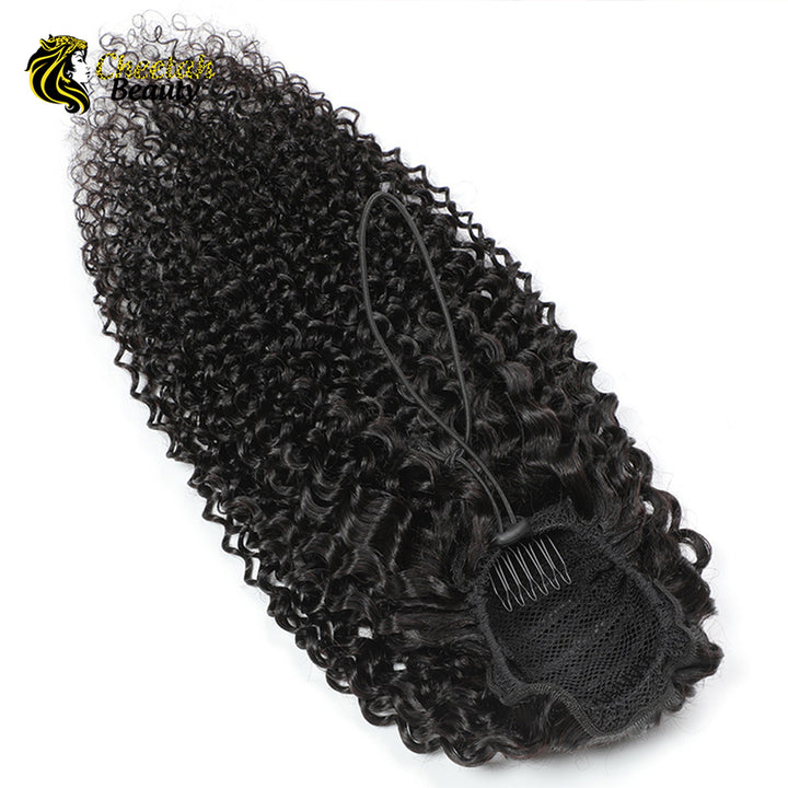 Drawstring Ponytail Curly Wave Ponytail 100% Virgin Human Hair