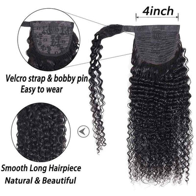 Curly Wave Wrap Ponytail 100% Human Hair Extension