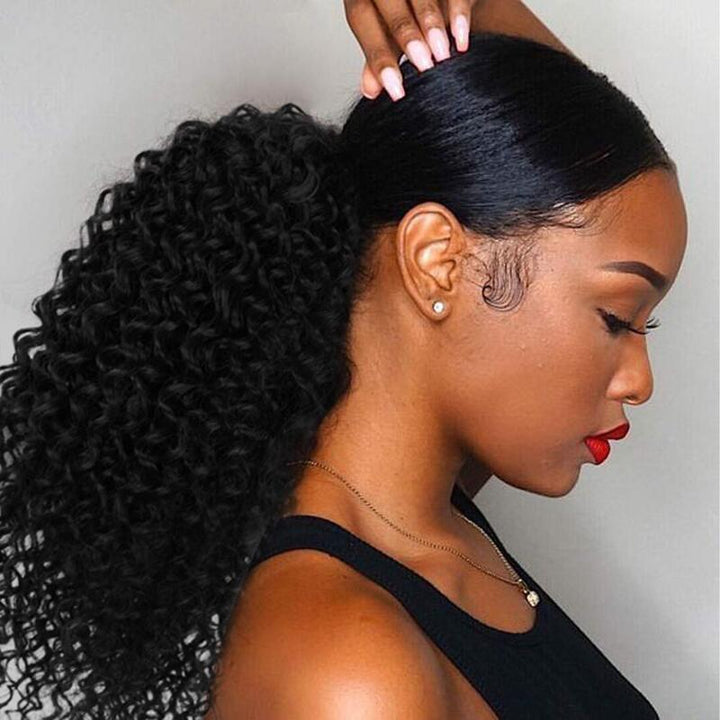 Drawstring Ponytail Curly Wave Ponytail 100% Virgin Human Hair