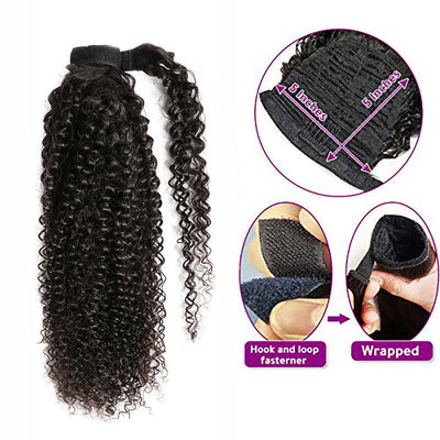 Curly Wave Wrap Ponytail 100% Human Hair Extension