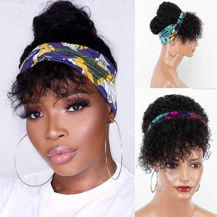 Kinky Curly Headband Wig Cuticle Aligned 100% Human Hair Glueless Wig