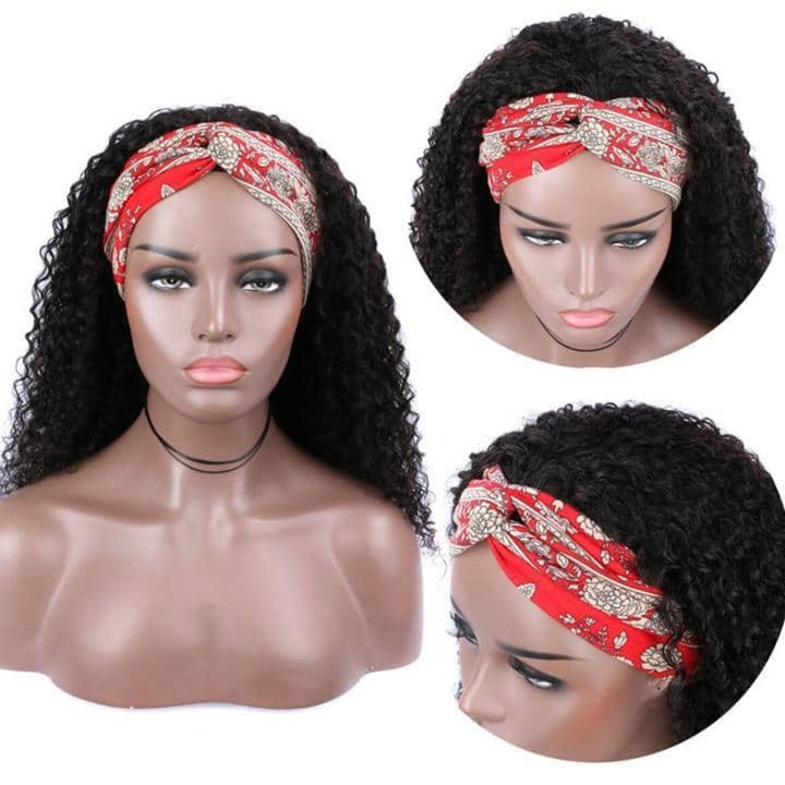 Kinky Curly Headband Wig Cuticle Aligned 100% Human Hair Glueless Wig