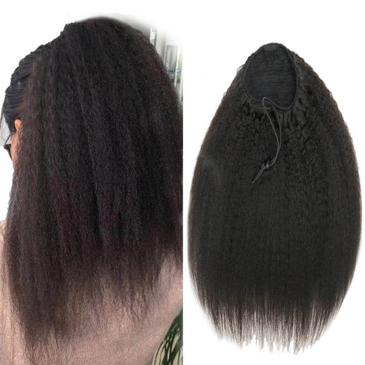 Drawstring Ponytail Kinky Straight Ponytail 100% Virgin Human Hair