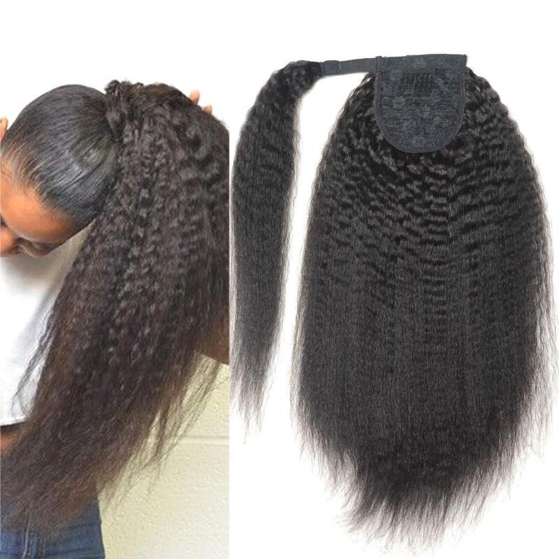 CheetahBeauty Kinky Straight Wrap Ponytail 100% Human Hair Extension