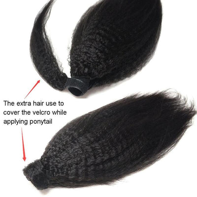 CheetahBeauty Kinky Straight Wrap Ponytail 100% Human Hair Extension
