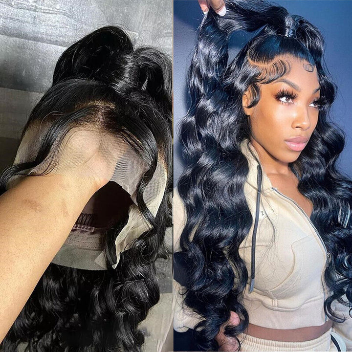 Loose Deep HD Trasparent 360 Lace Front Wig 100%Human Virgin Hair