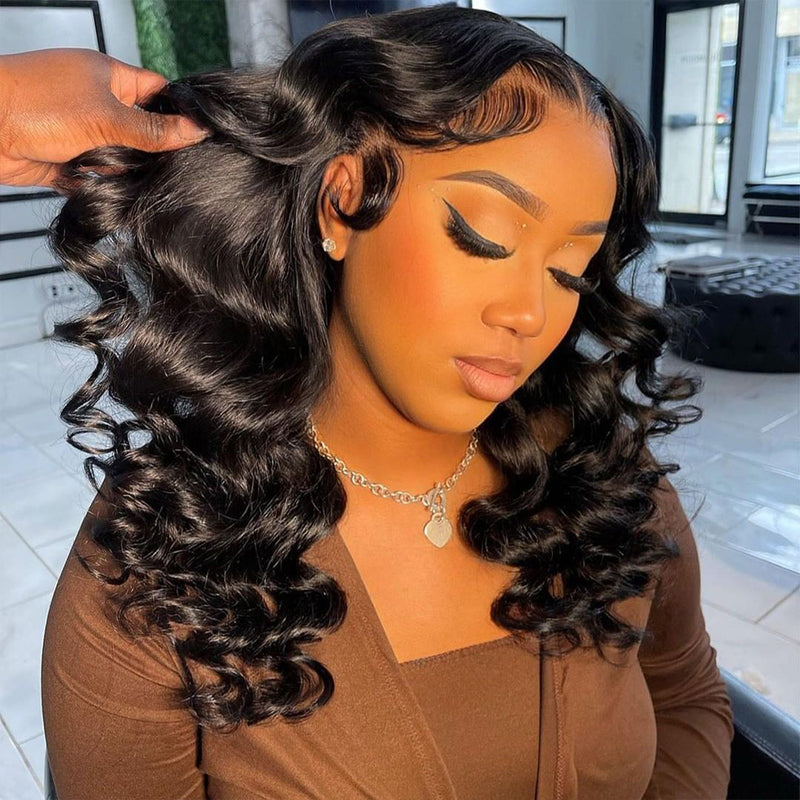 Loose Deep 13x4 HD Transparent Lace Front Wig 100% Virgin Human Hair