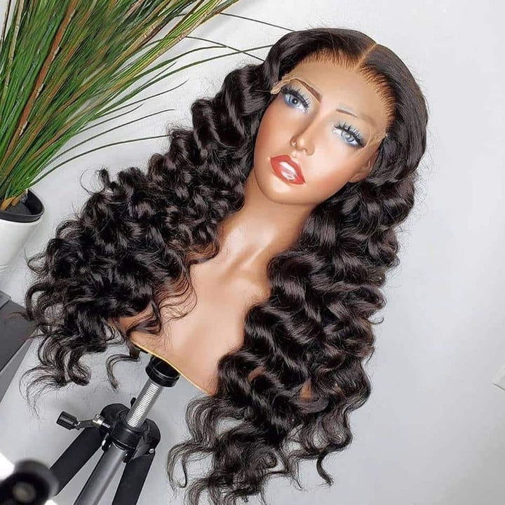 Loose Deep 13x4 HD Transparent Lace Front Wig 100% Virgin Human Hair