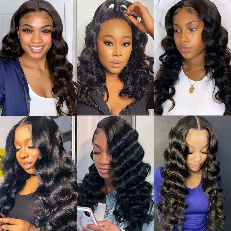 Loose Deep 13x4 HD Transparent Lace Front Wig 100% Virgin Human Hair