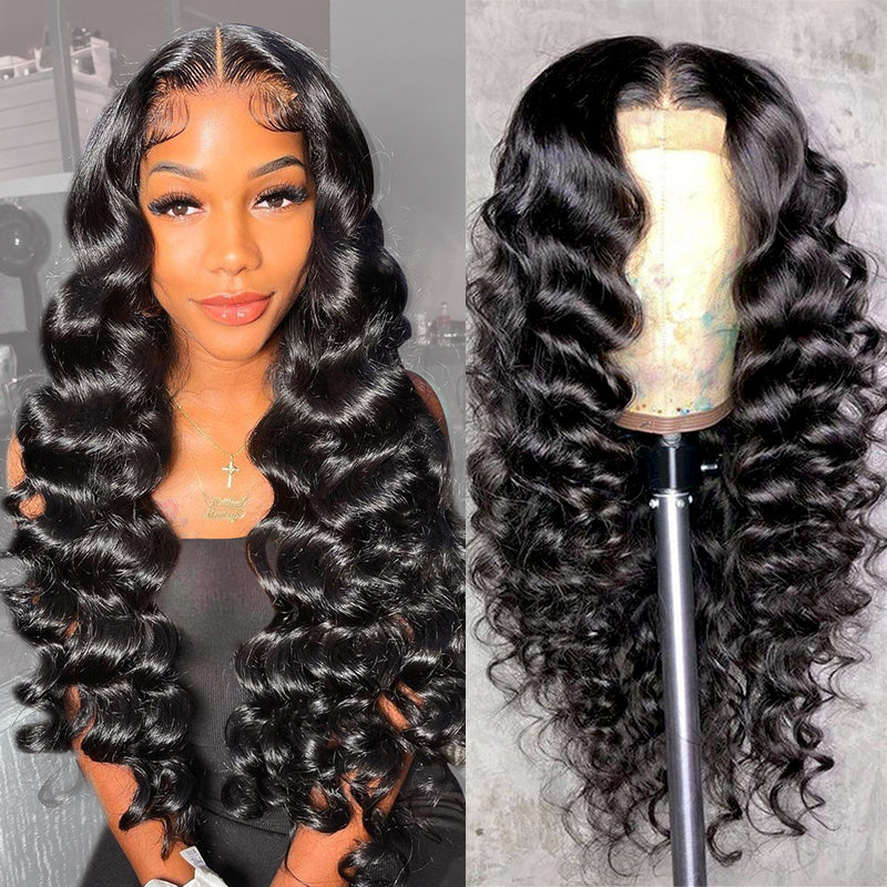 Loose Deep HD Lace Closure Wig 100% Cuticle Aligned Virgin Human Hair