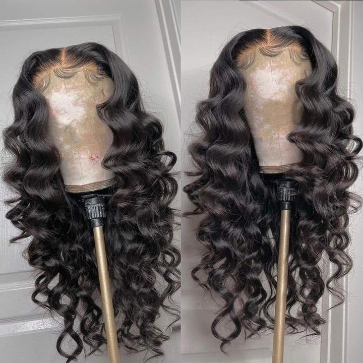 Loose Wave HD Transparent Lace Front Wig 100% Virgin Human Hair