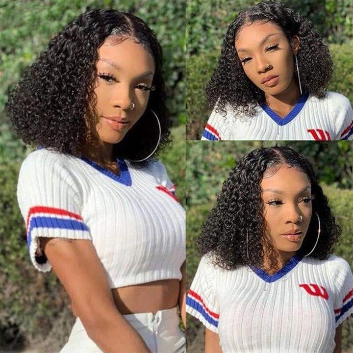 Curly Bob 4x4 Lace Closure Wig 100% Virgin Human Hair