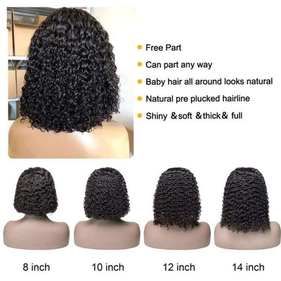 Curly Bob 4x4 Lace Closure Wig 100% Virgin Human Hair