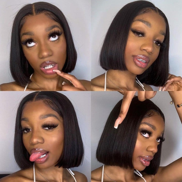 Straight Closure Bob Wig 4x4 HD Transparent Lace Bob Wig 100% Virgin Human Hair