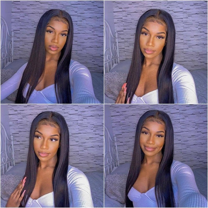 Straight 4x4 HD Transparent Lace Closure Wig 100% Virgin Human Hair