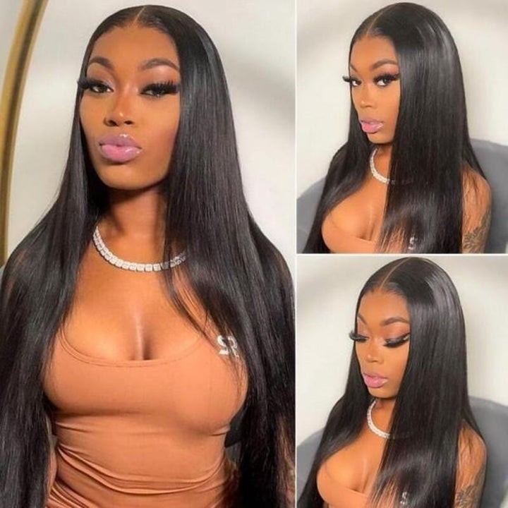 Straight 4x4 HD Transparent Lace Closure Wig 100% Virgin Human Hair