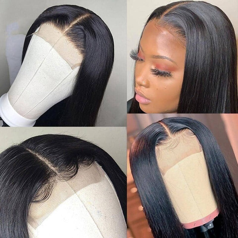 Straight 4x4 HD Transparent Lace Closure Wig 100% Virgin Human Hair