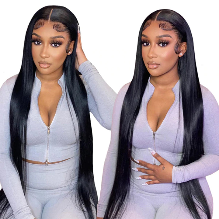 40Inch Straight Human Hair Wig HD Transparent Lace Wig With Baby Hair