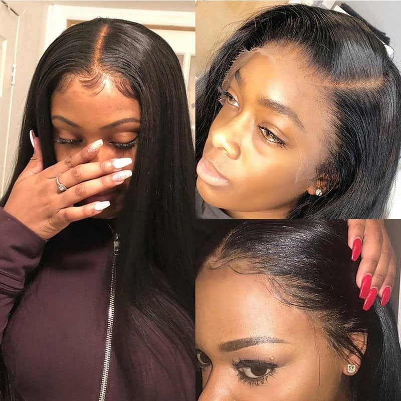 40Inch Straight Human Hair Wig HD Transparent Lace Wig With Baby Hair