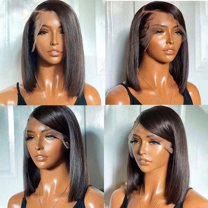 13x6 Straight Bob Wig HD Transparent Lace Front Wig 100% Virgin Human Hair