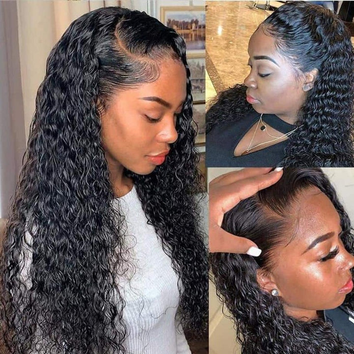 Water Wave 13x4 HD Transparent Lace Front Wig 100% Virgin Human Hair