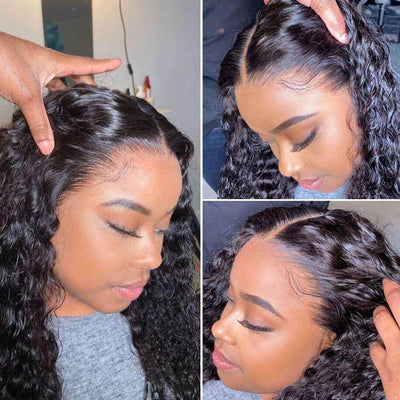 Water Wave 13x4 HD Transparent Lace Front Wig 100% Virgin Human Hair