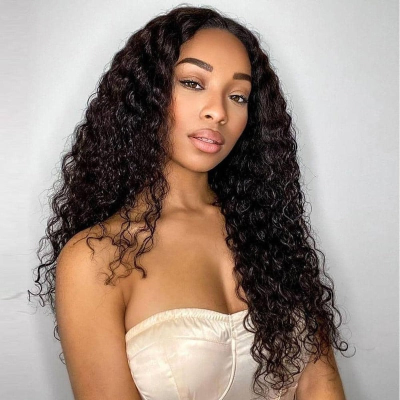 Water Wave 13x4 HD Transparent Lace Front Wig 100% Virgin Human Hair