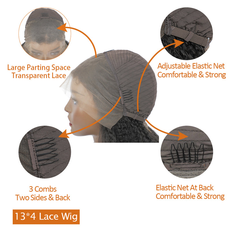 Water Wave 13x4 HD Transparent Lace Front Wig 100% Virgin Human Hair