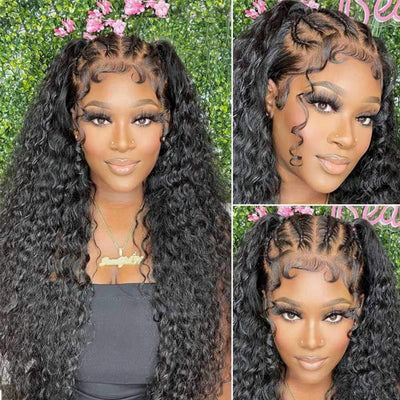 Water Wave HD Transparent 13x6 Lace Frontal Wig Preplucked With Baby Hair