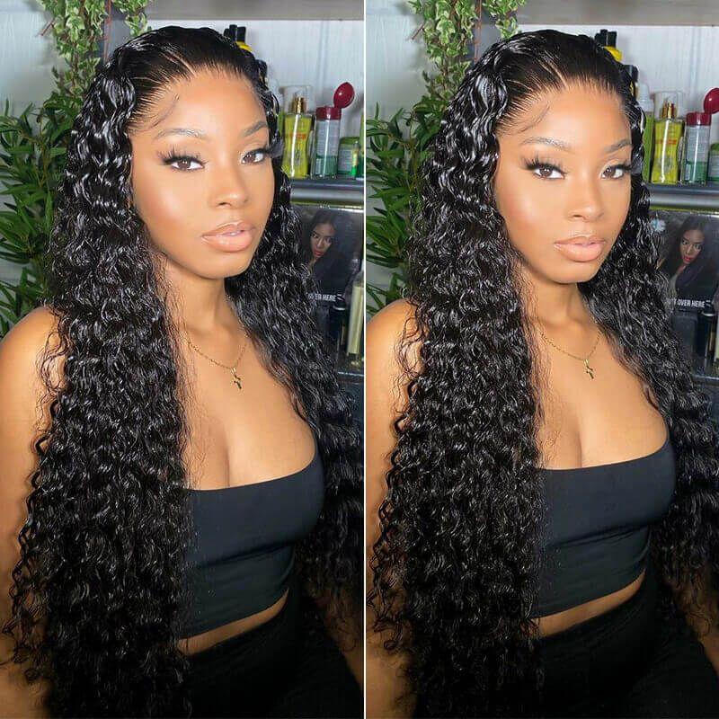 Cheetahbeauty Water Wave HD Transparent Lace Closure Wig 100% Virgin Human Hair