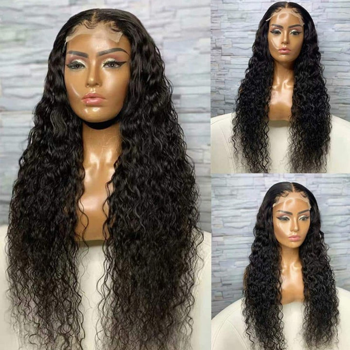 Cheetahbeauty Water Wave HD Transparent Lace Closure Wig 100% Virgin Human Hair