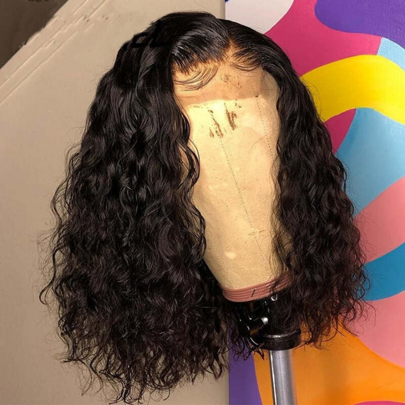 Water Wave Bob Wig 13x6 HD Transparent Lace Frontal Wig 100% Virgin Human Hair