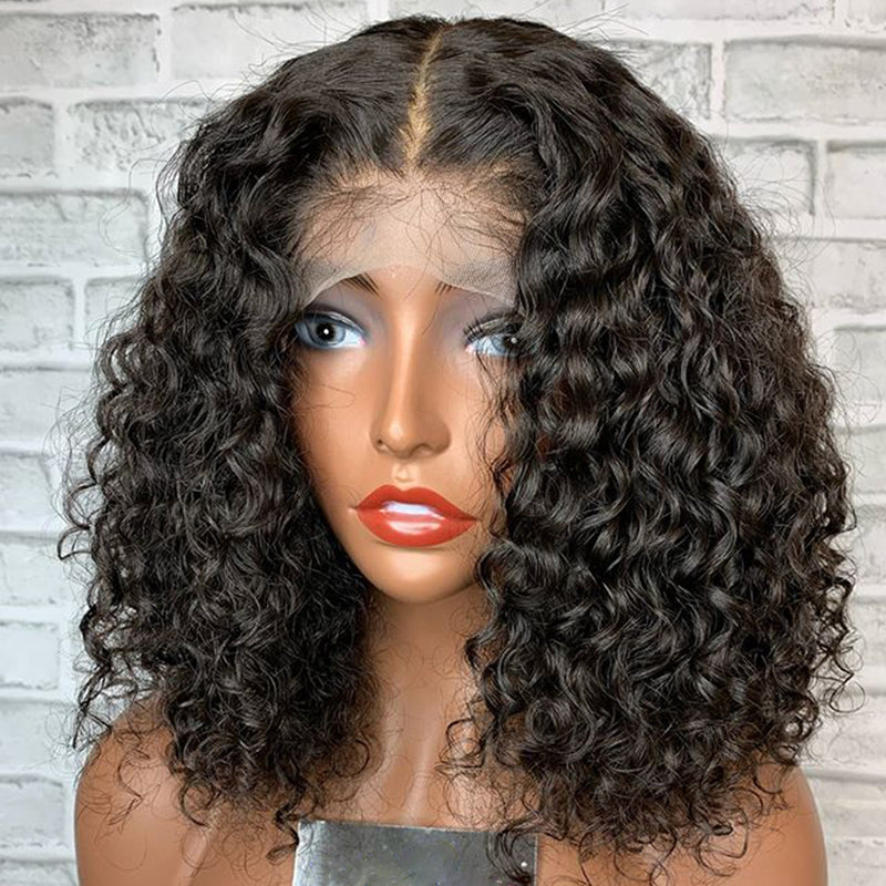 Water Wave Bob Wig 13x6 HD Transparent Lace Frontal Wig 100% Virgin Human Hair