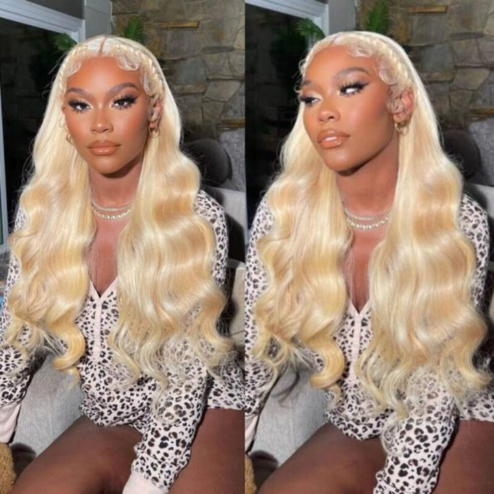 #613 Blonde Color Body Wave Wig Pre-plucked HD Lace Wig Human Hair