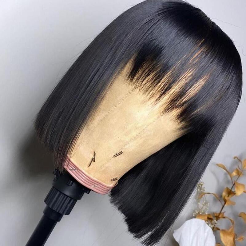 Machine Made Short Straight Bob Wig With Bang