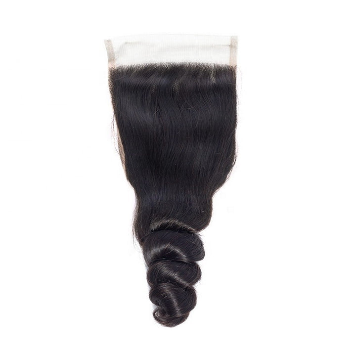 Loose Wave Bundles With 5x5 Lace Closure 10A Virgin Human Hair Extension