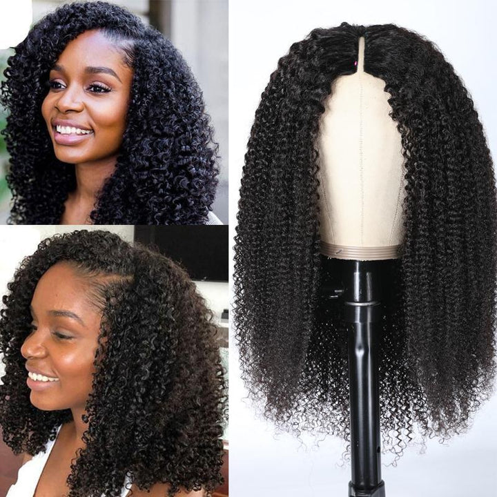 Kinky Curly V Part Wig No Leave Out CheetahBeauty Upgraded U Part Wig