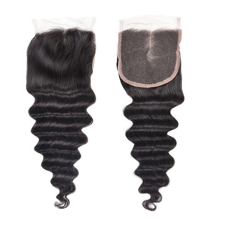 Loose Deep Bundles With 5x5 Lace Closure 10A Virgin Human Hair Extension