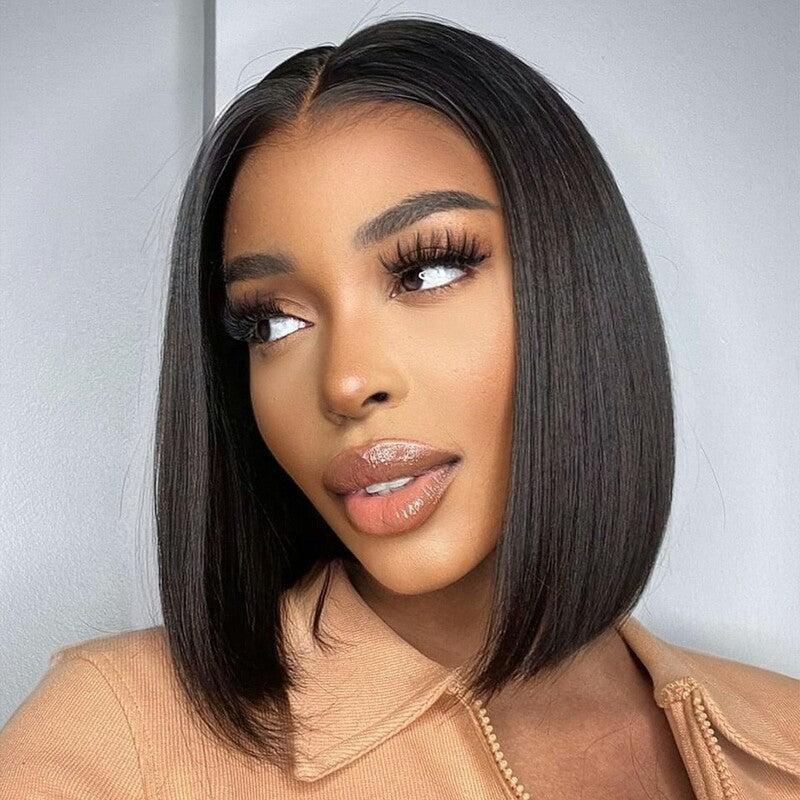 Wear & Go | Pre-Bleached 7x5 Glueless Lace Closure Wig Upgraded Straight Bob Wig