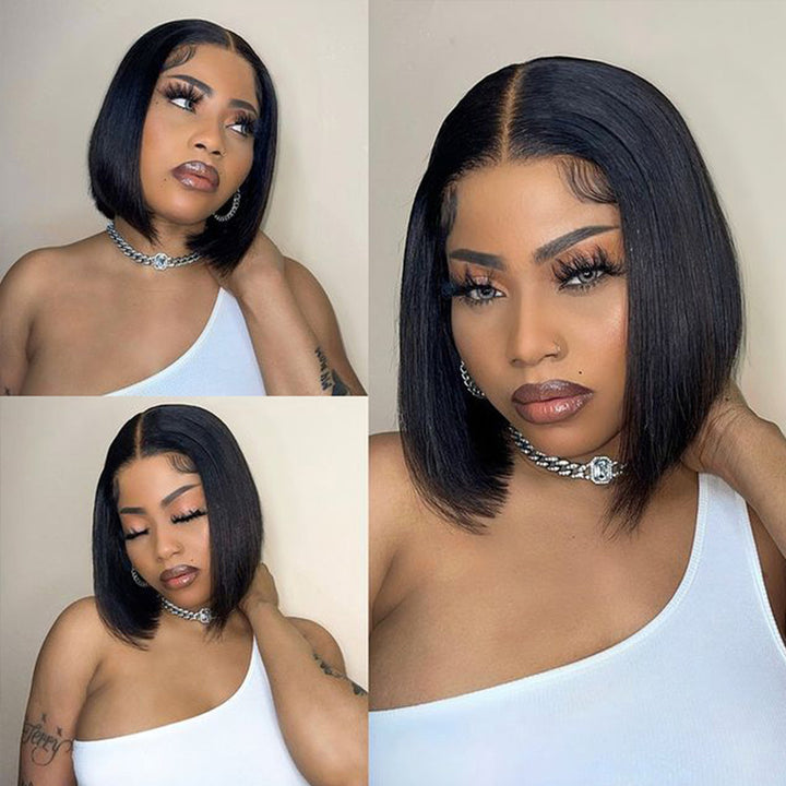 Wear & Go | Pre-Bleached 7x5 Glueless Lace Closure Wig Upgraded Straight Bob Wig