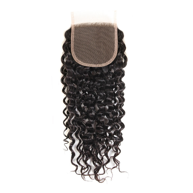 Water Wave Bundles With 5x5 Lace Closure 10A Virgin Human Hair Extension