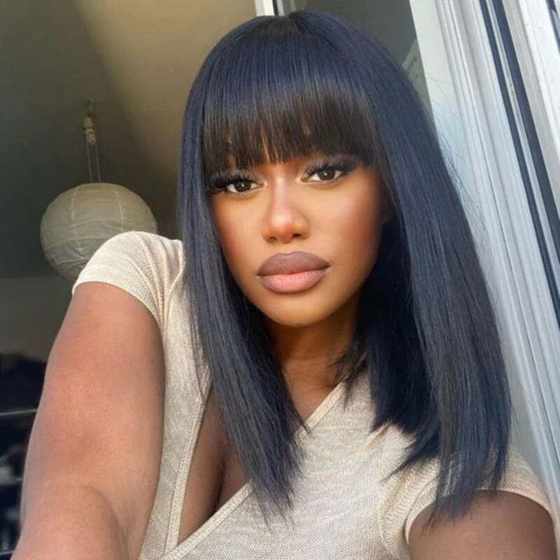 Beginner Friendly | Realistic Yaki Straight Bob With Bangs 5x5/13x6 Glueless Bob Wig