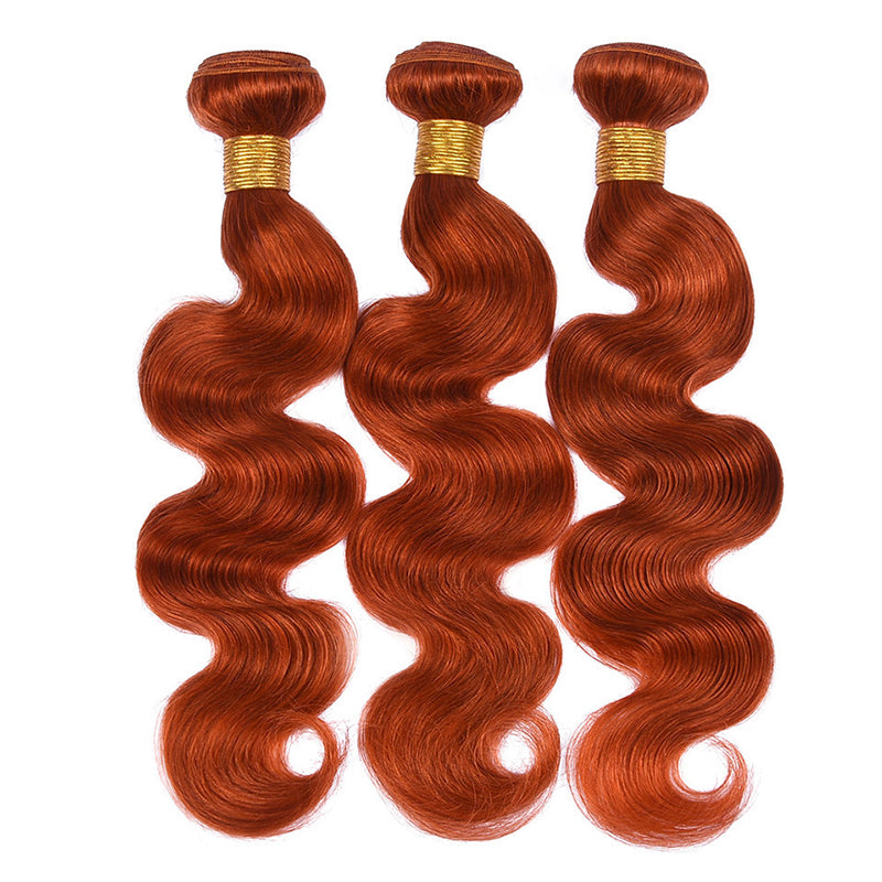 Orange Ginger Body Wave Bundles Deal  CheetahBeauty 100% Virgin Human Hair Extension