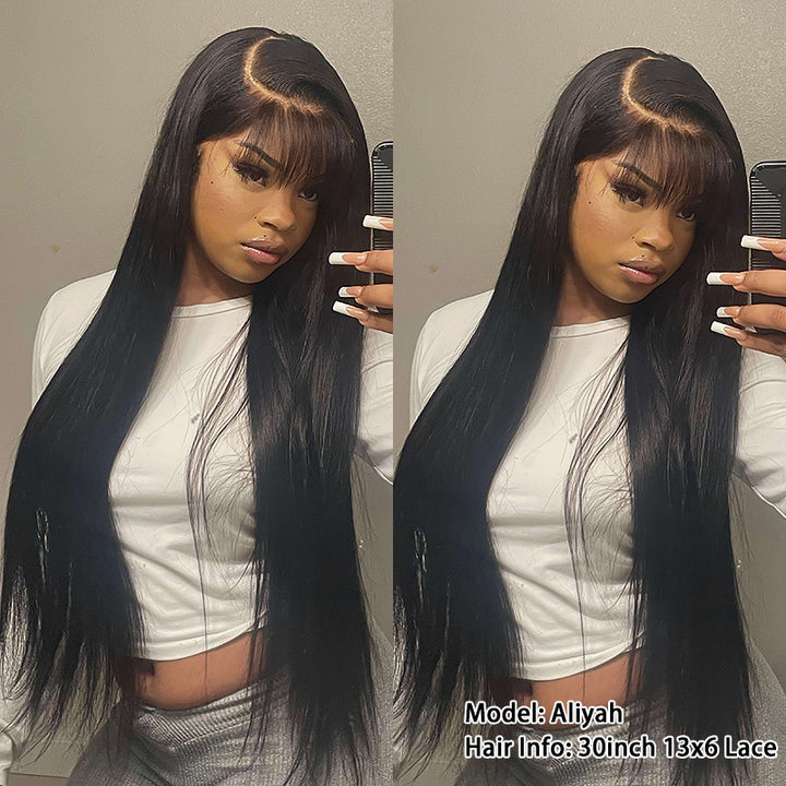 Beginner Friendly | Trendy Straight Wig With Bangs 5x5/13x6 Glueless Lace Wig With Bangs