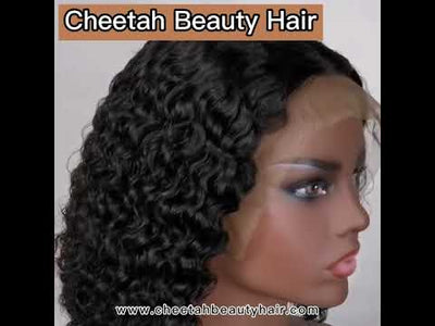 Short Curly Bob 13x4 HD Transparent Lace Front Wig 100% Virgin Human Hair