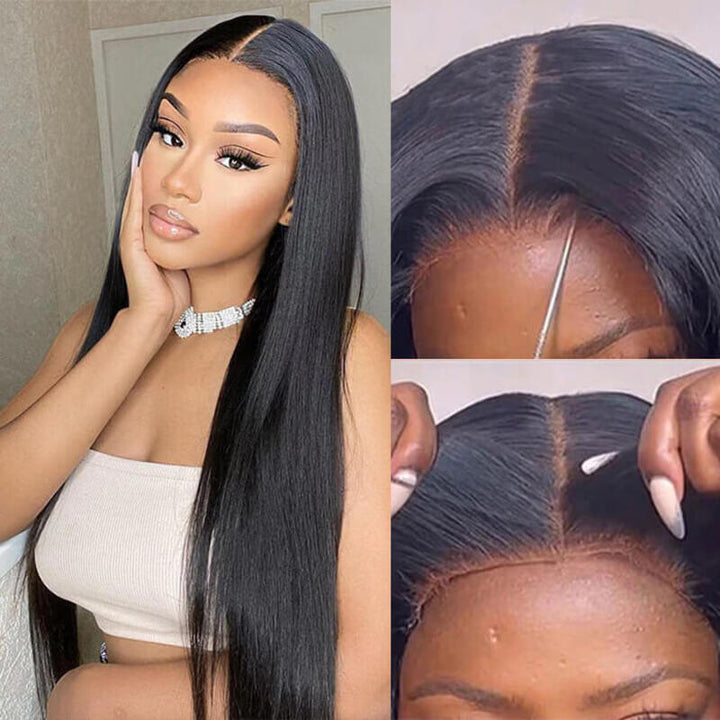 One Wig Two Styles | Glueless 5x5 Straight Lace Closure Wig With FREE Removeable Bangs