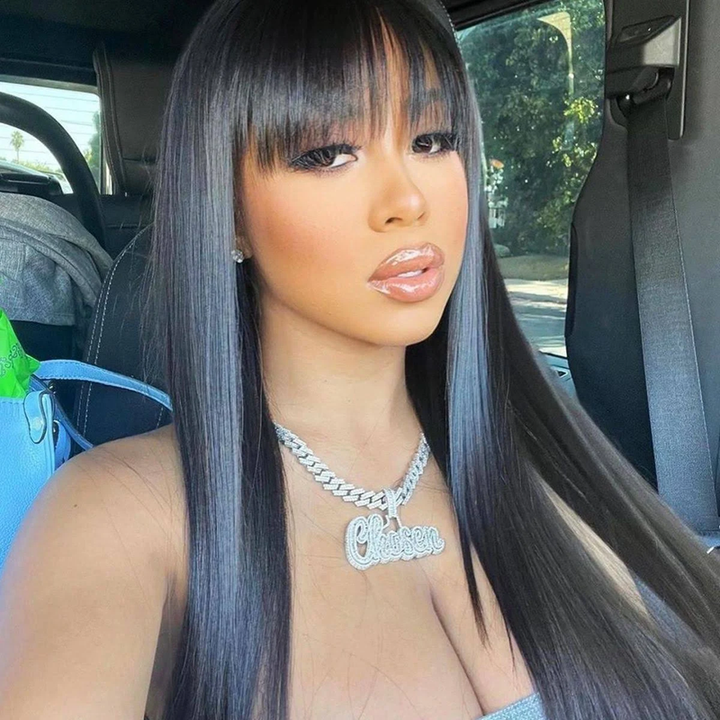 Beginner Friendly | Trendy Straight Wig With Bangs 5x5/13x6 Glueless Lace Wig With Bangs